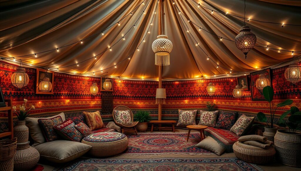 Bohemian tent decor