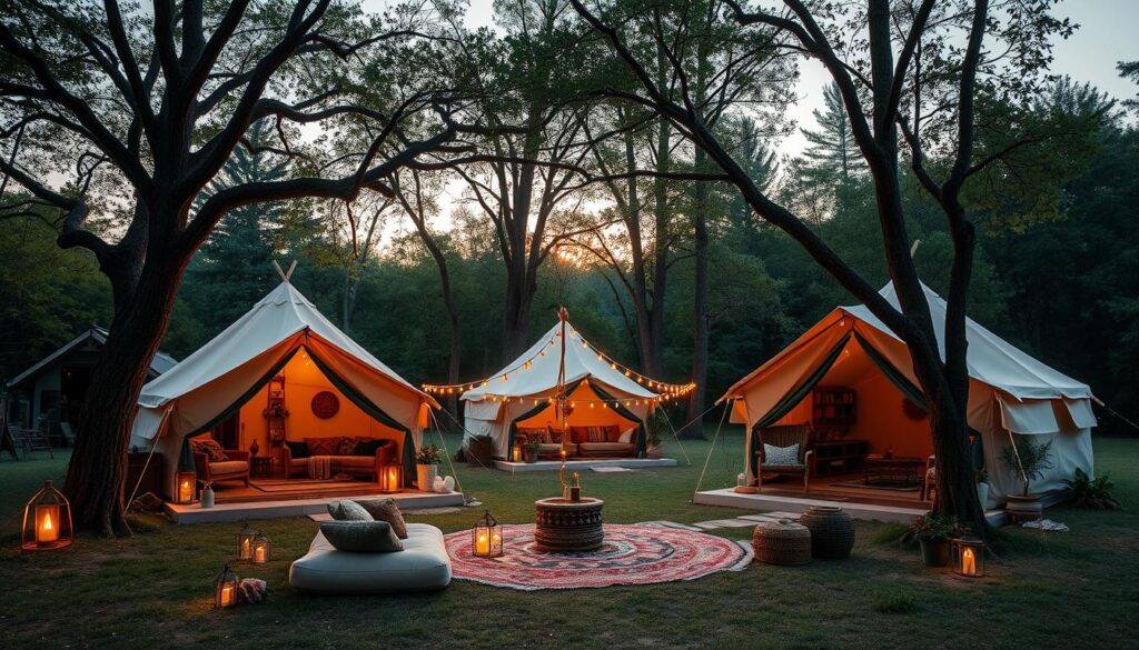 Boho glamping site selection