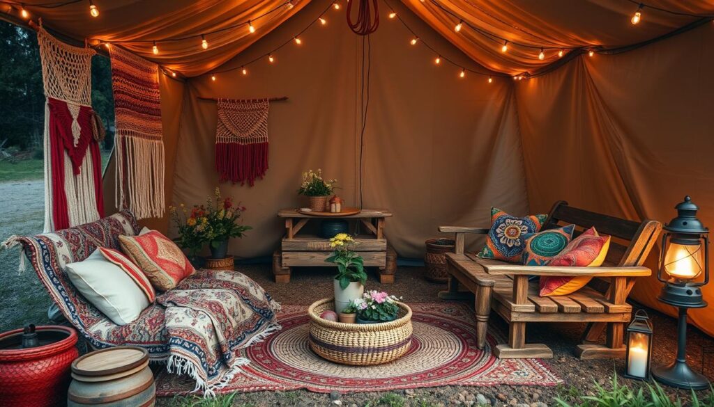 DIY boho decor for glamping