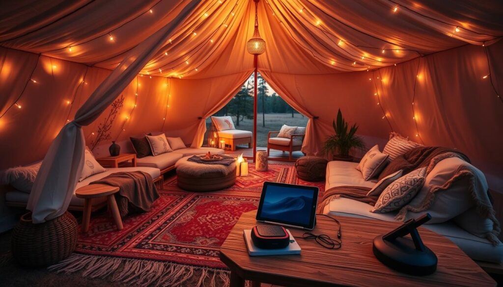 Tech integration in glamping