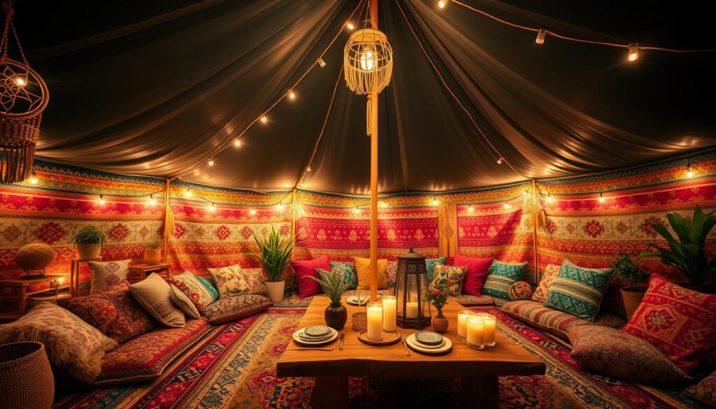 bohemian tent decor