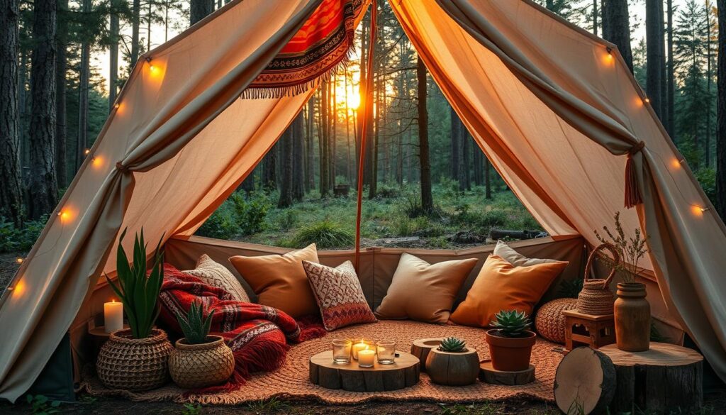 boho camping decor