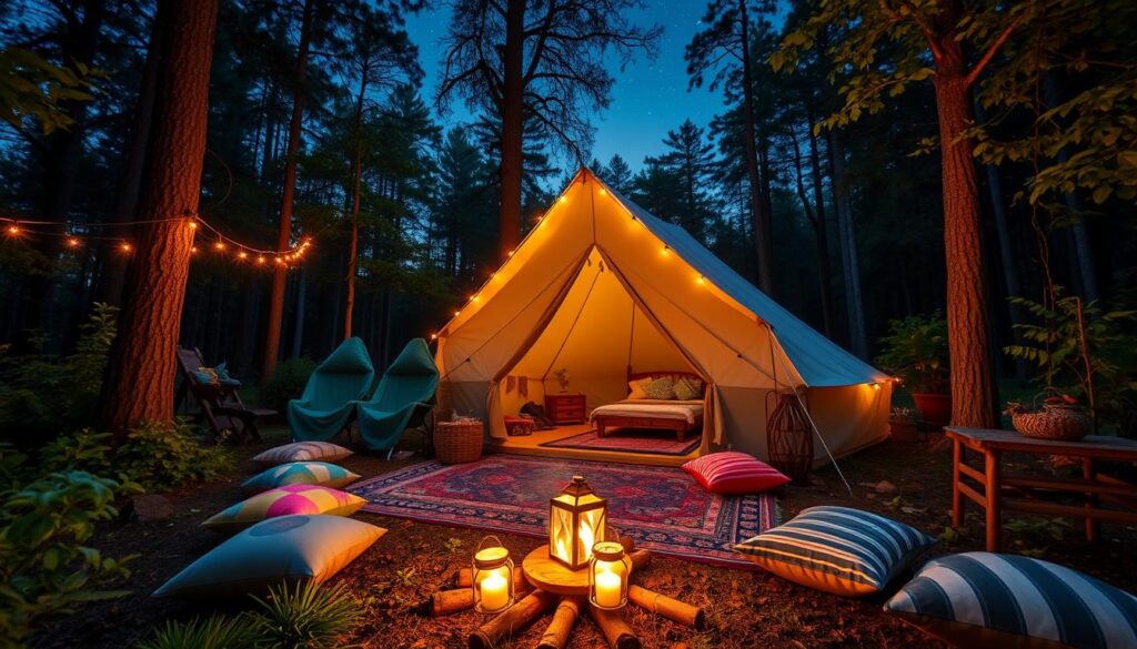 budget-friendly glamping setup