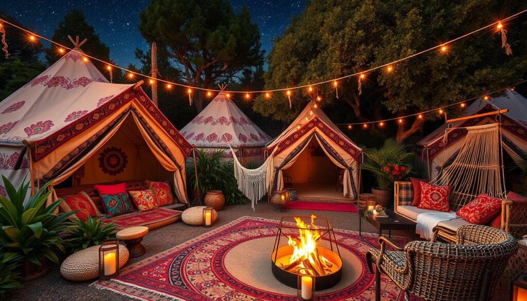 glamorous tents for boho glamping