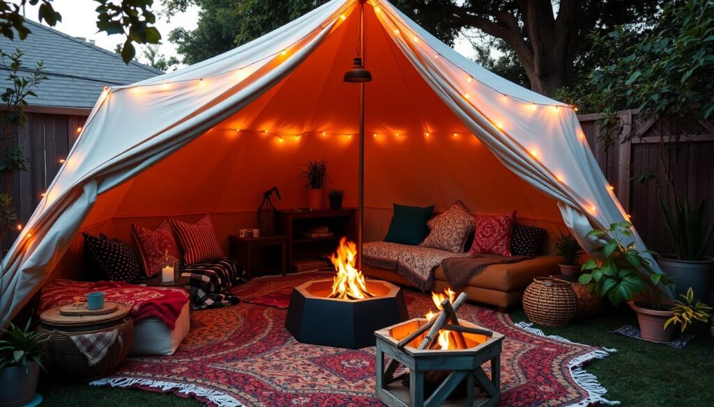 glamping in your backyard on a budget