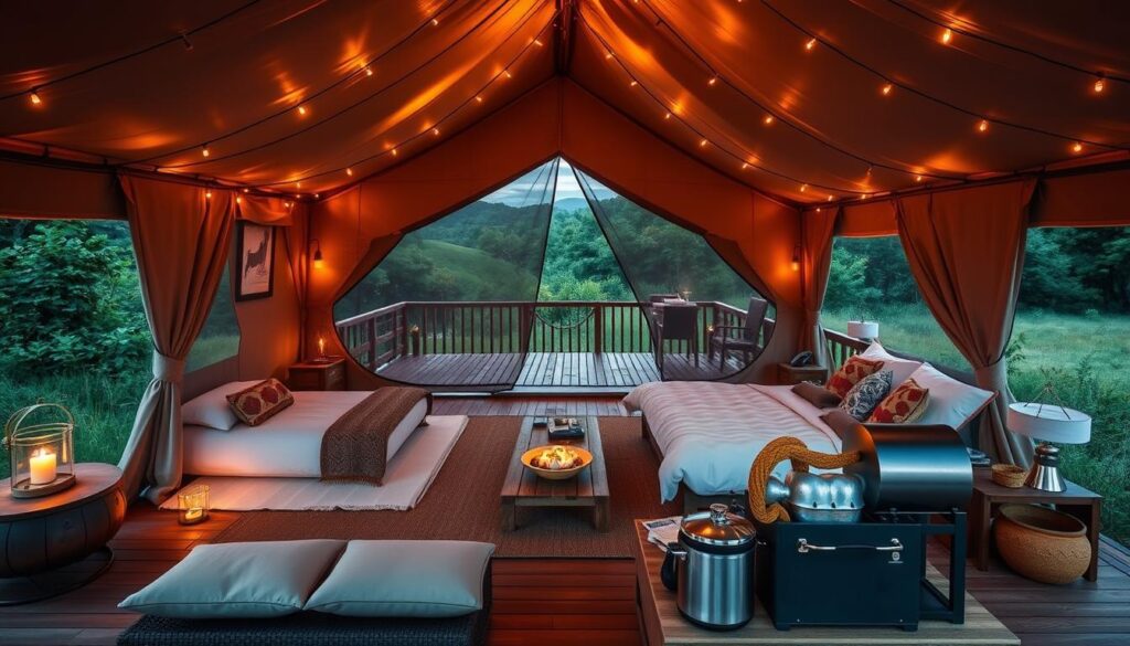 luxury glamping amenities