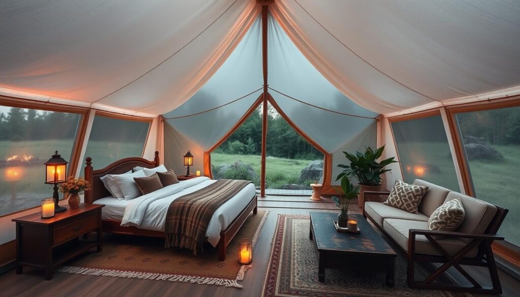 luxury glamping tent amenities