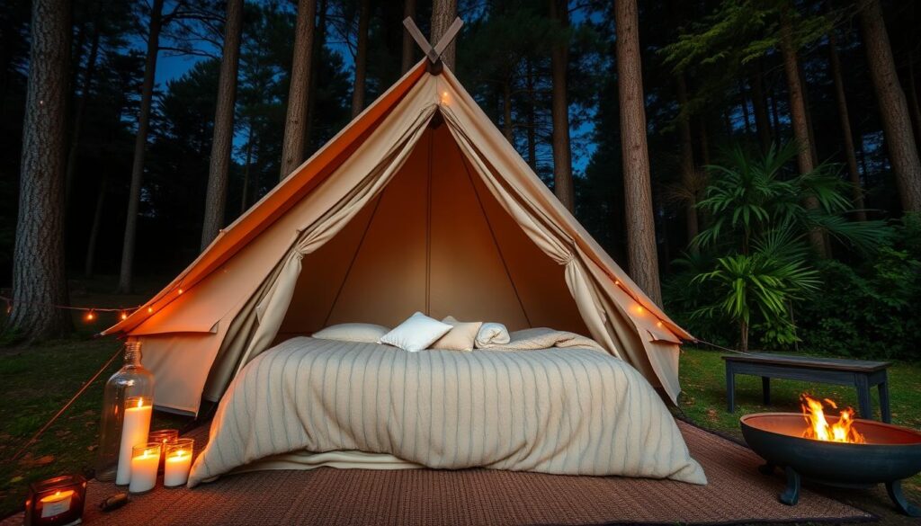 romantic glamping accommodations