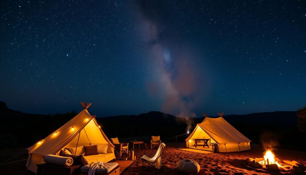 stargazing at a glamping site