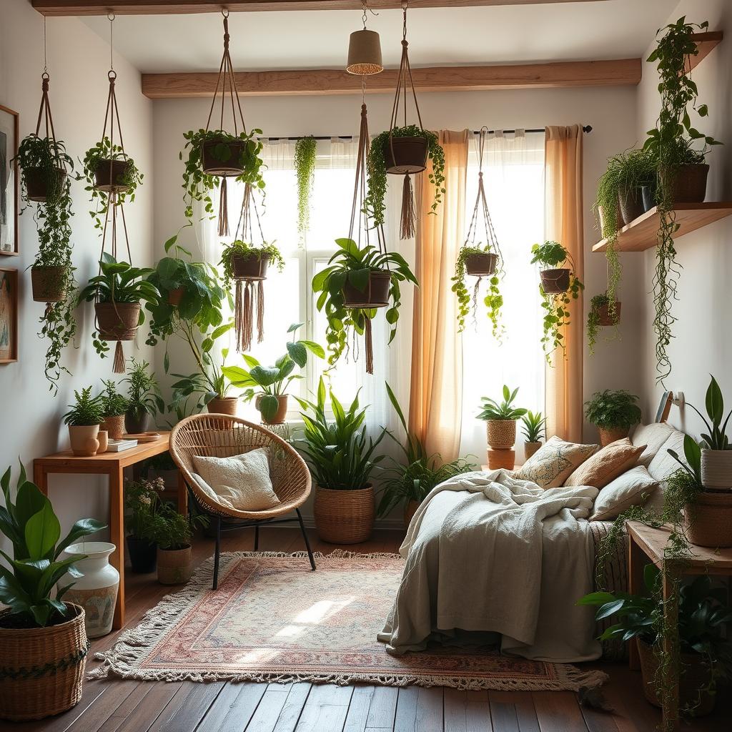 Boho Bedroom Houseplants