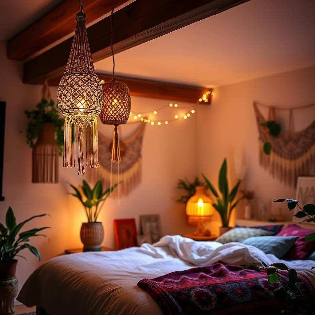 Boho Bedroom Lighting Design