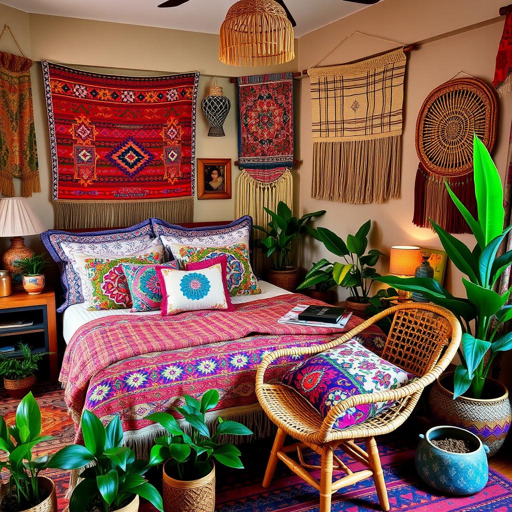 Global Boho Bedroom Accents