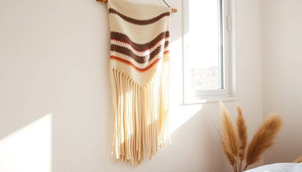 DIY blanket wall hanging