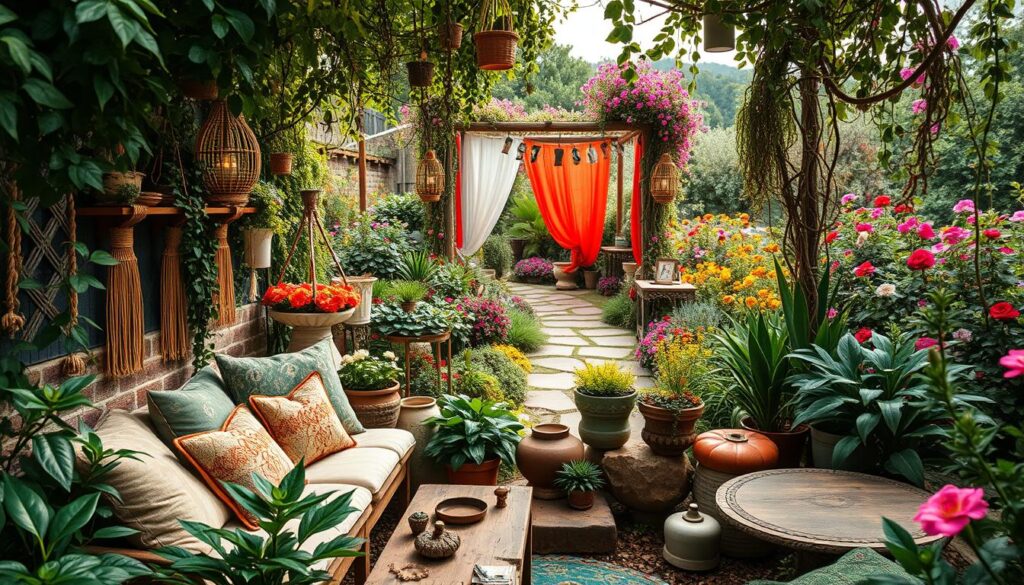 bohemian garden decor