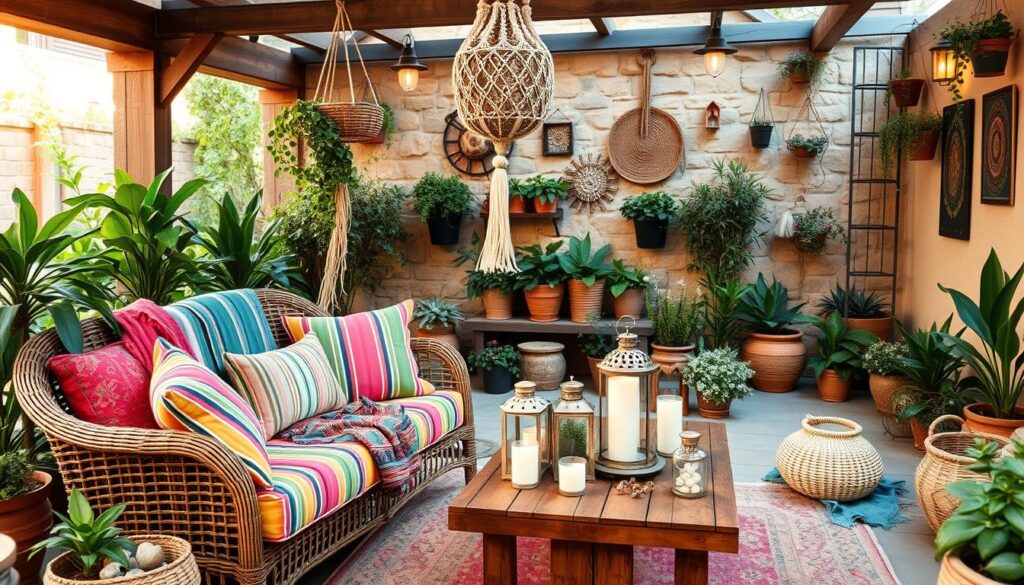 bohemian outdoor patio decor