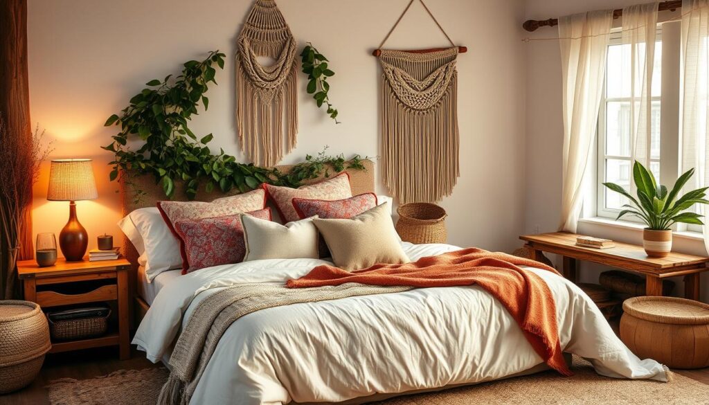 boho bed decor