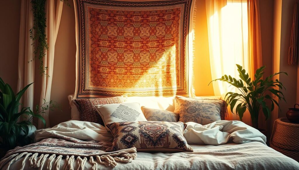 boho bedroom textile design