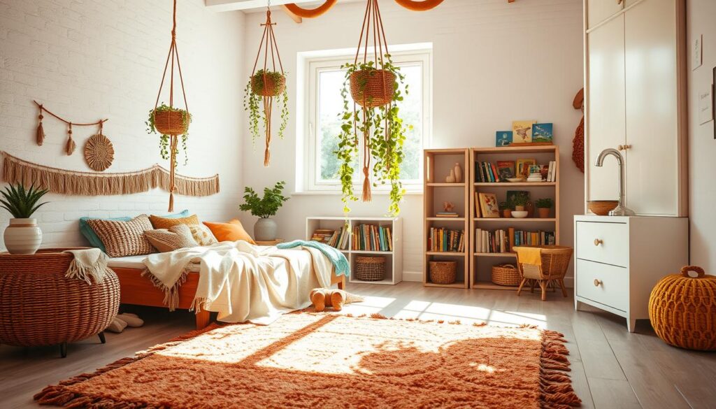 boho children's bedroom color palette