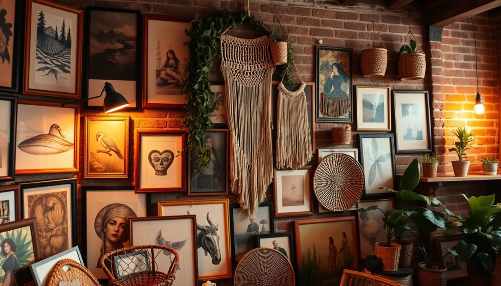 boho gallery wall