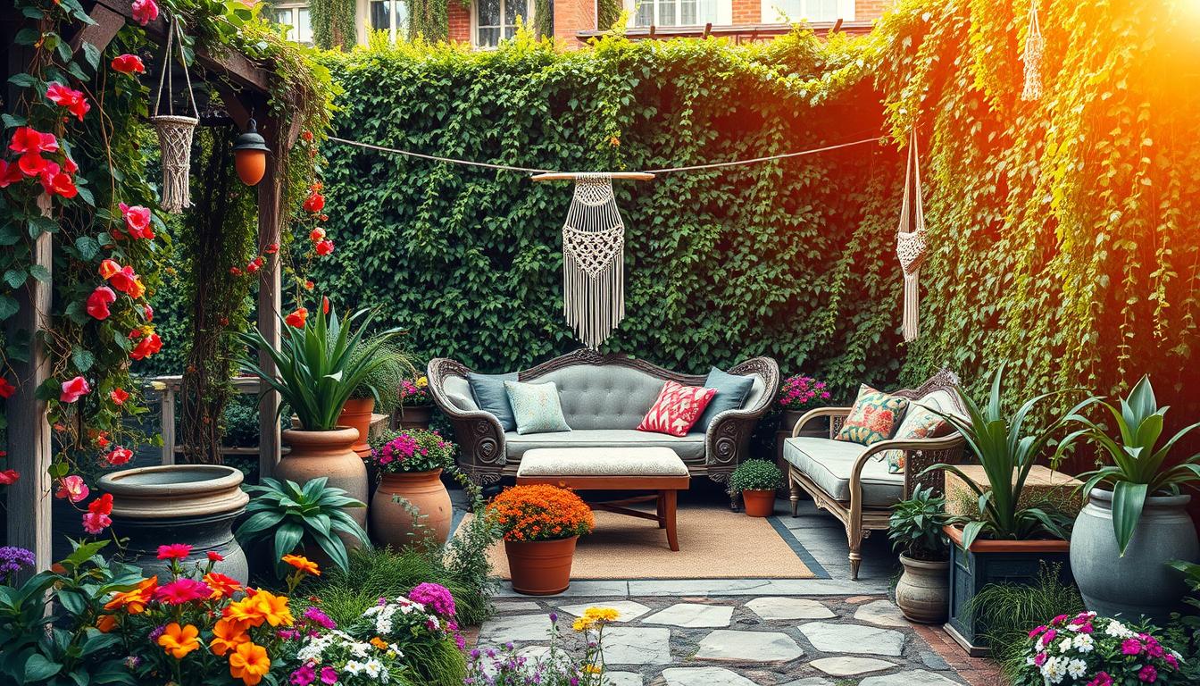 boho garden decor inspo