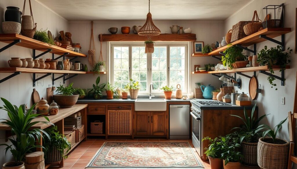 boho kitchen storage