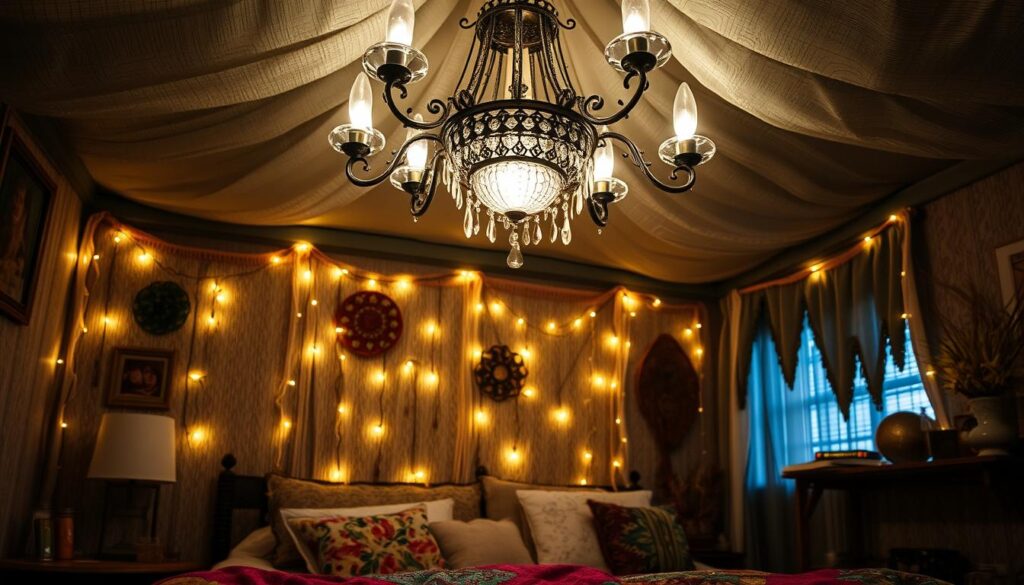 boho lighting statement