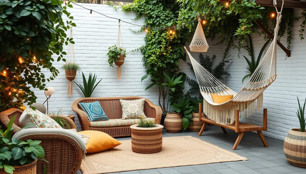 boho patio decor