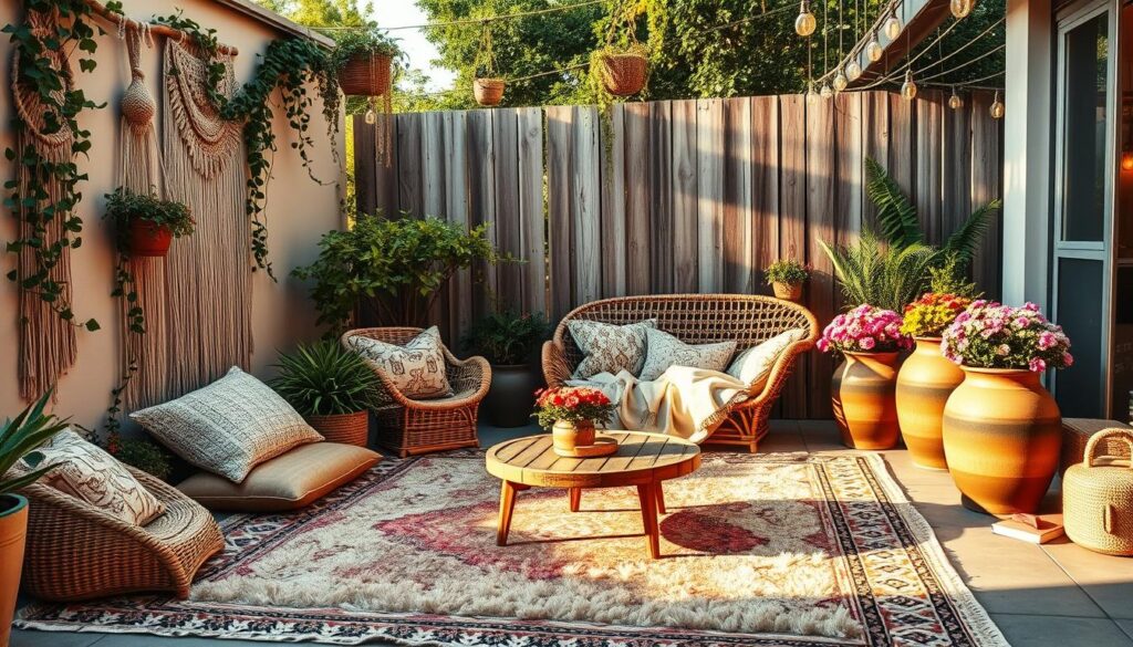 boho patio decor