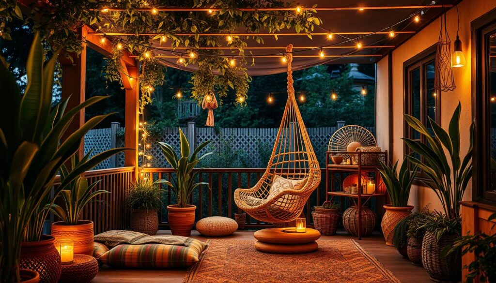 boho patio lighting