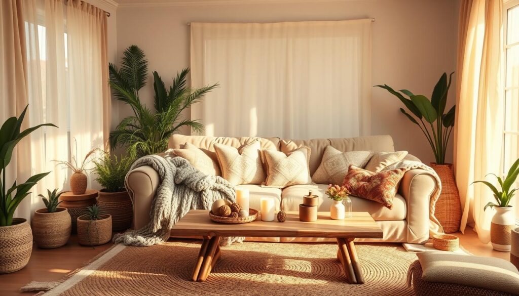 boho sofa decor