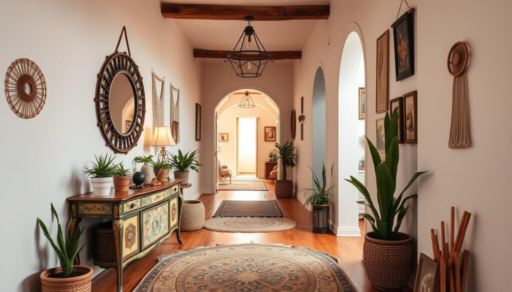 boho style hallway