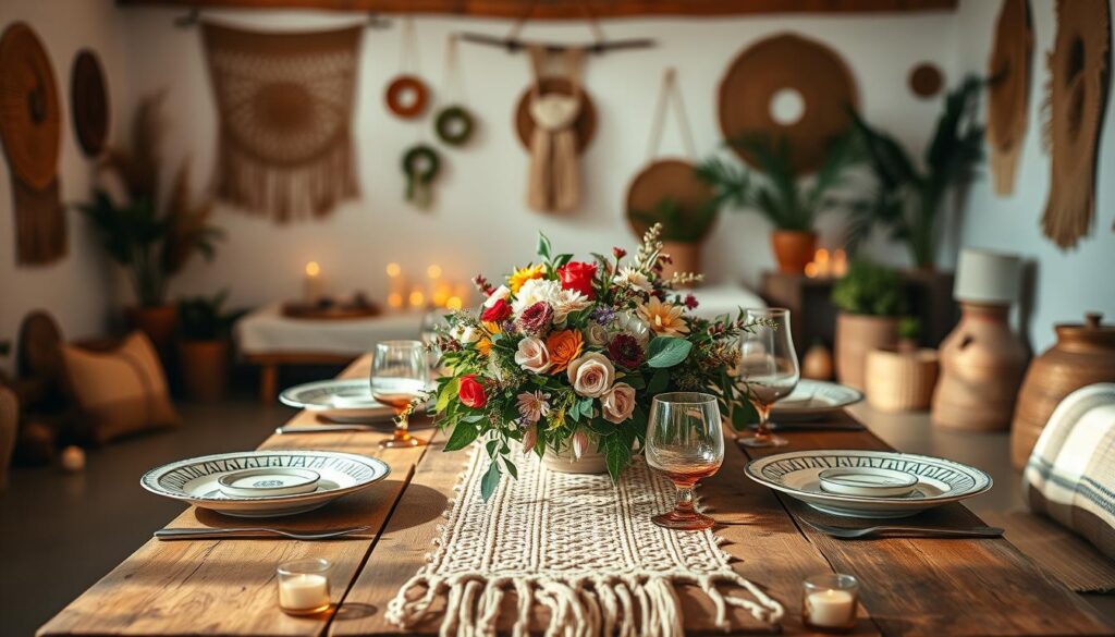 boho table decor