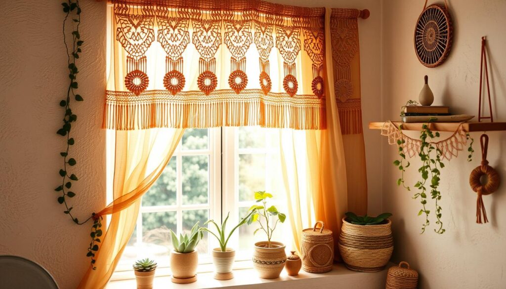 boho window treatment