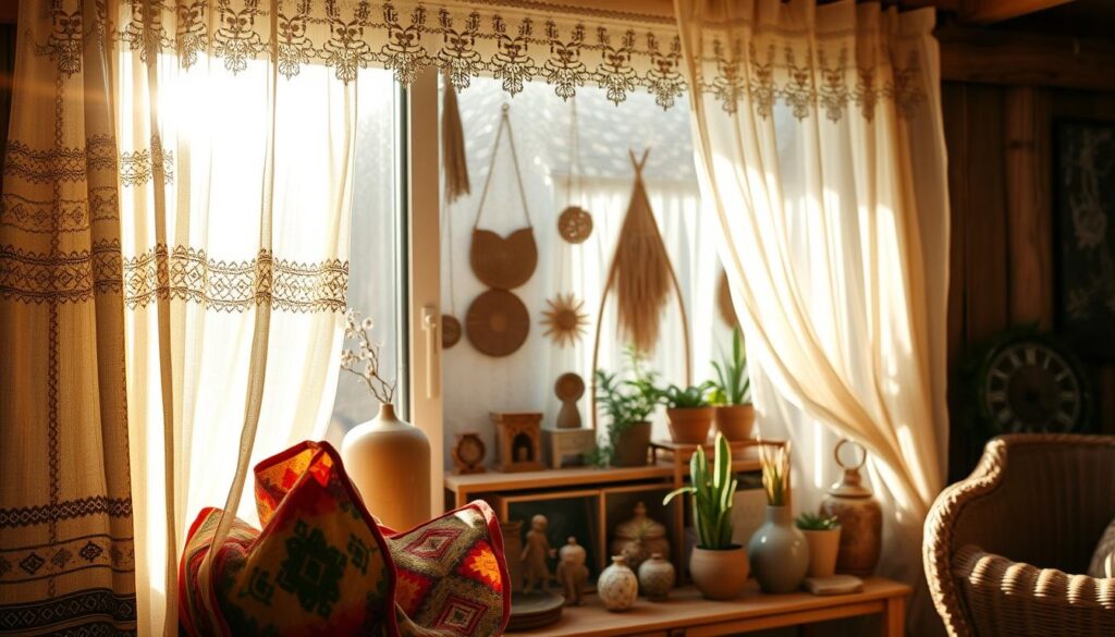 boho window treatment