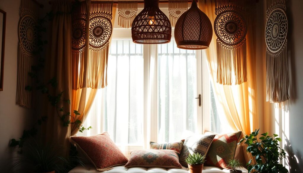 boho window treatment