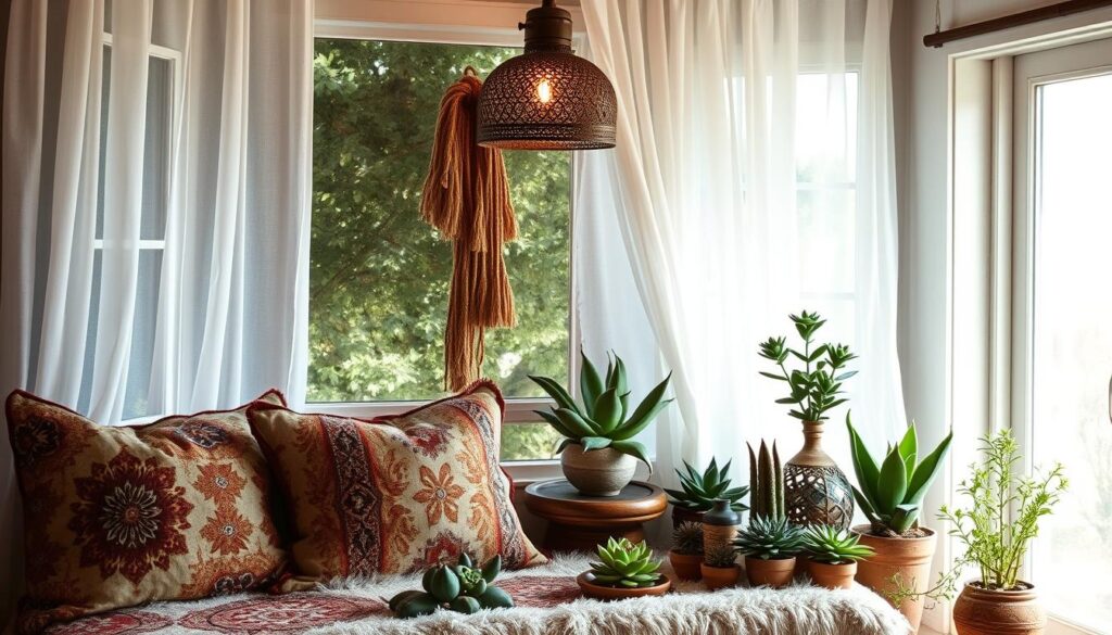 boho window treatment