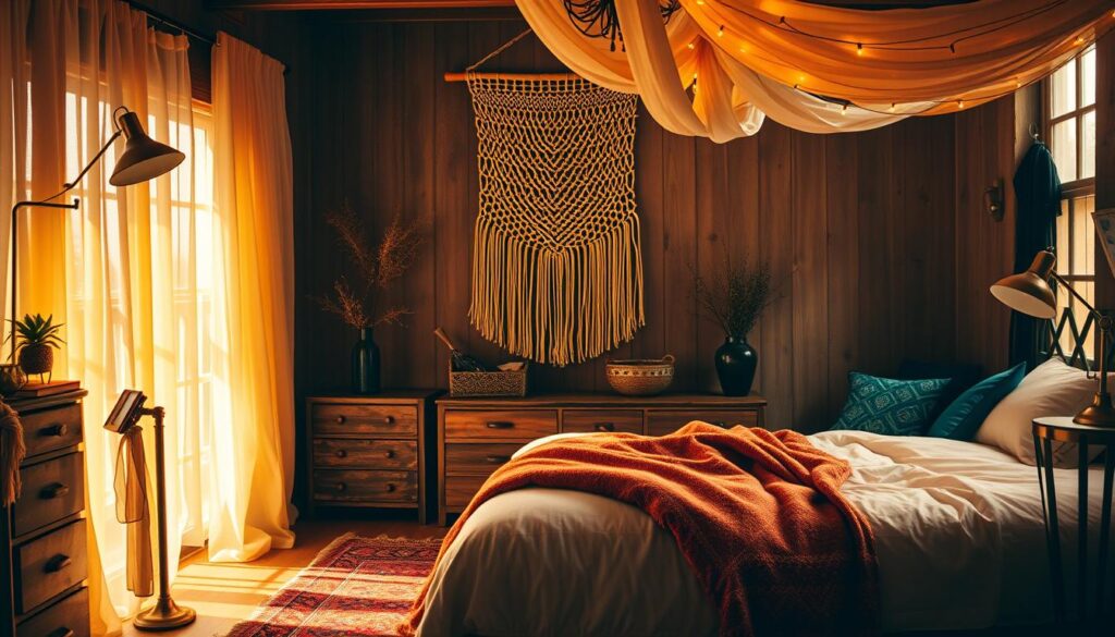 color and lighting in boho farmhouse decor