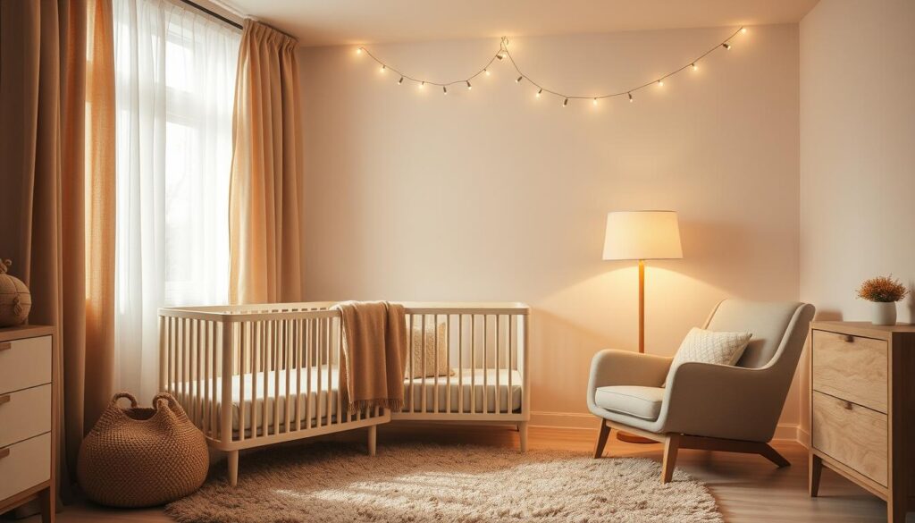 cozy lighting in baby room