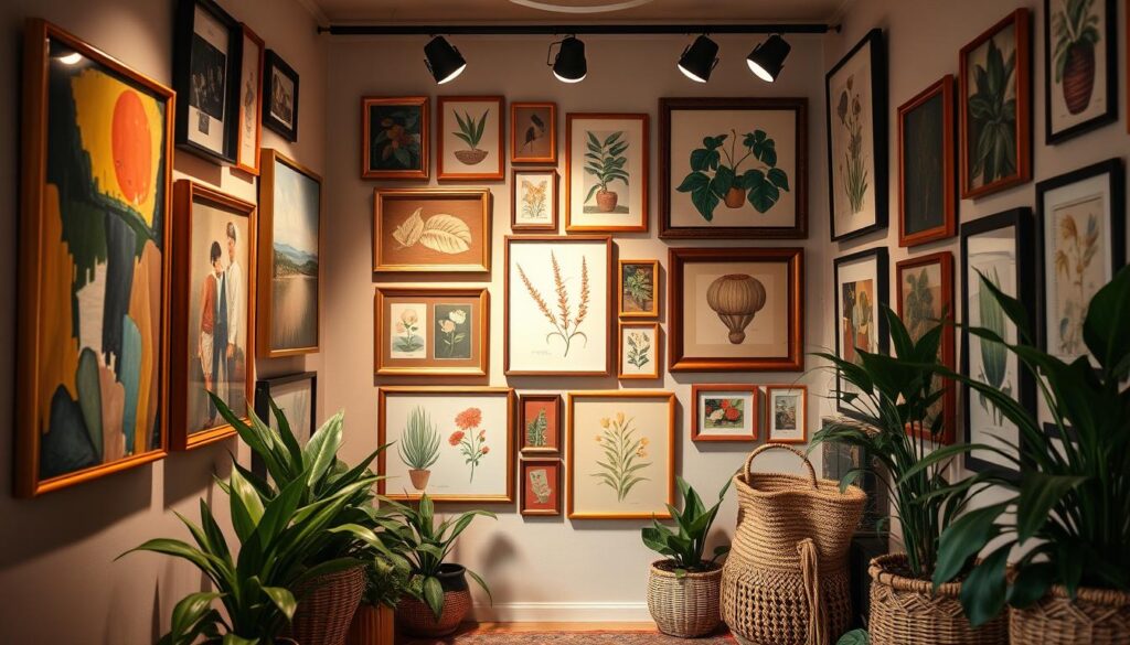 eclectic gallery wall