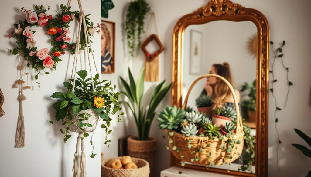 floral accents in boho chic decor