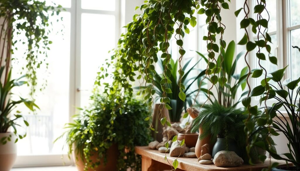 indoor plants and natural elements