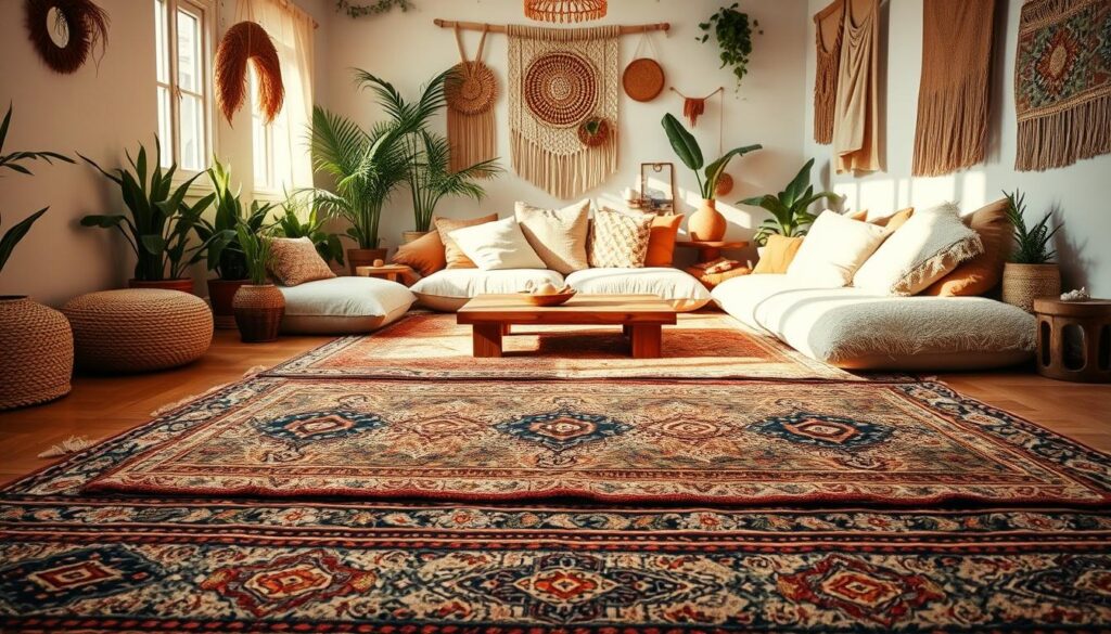 layered boho rugs