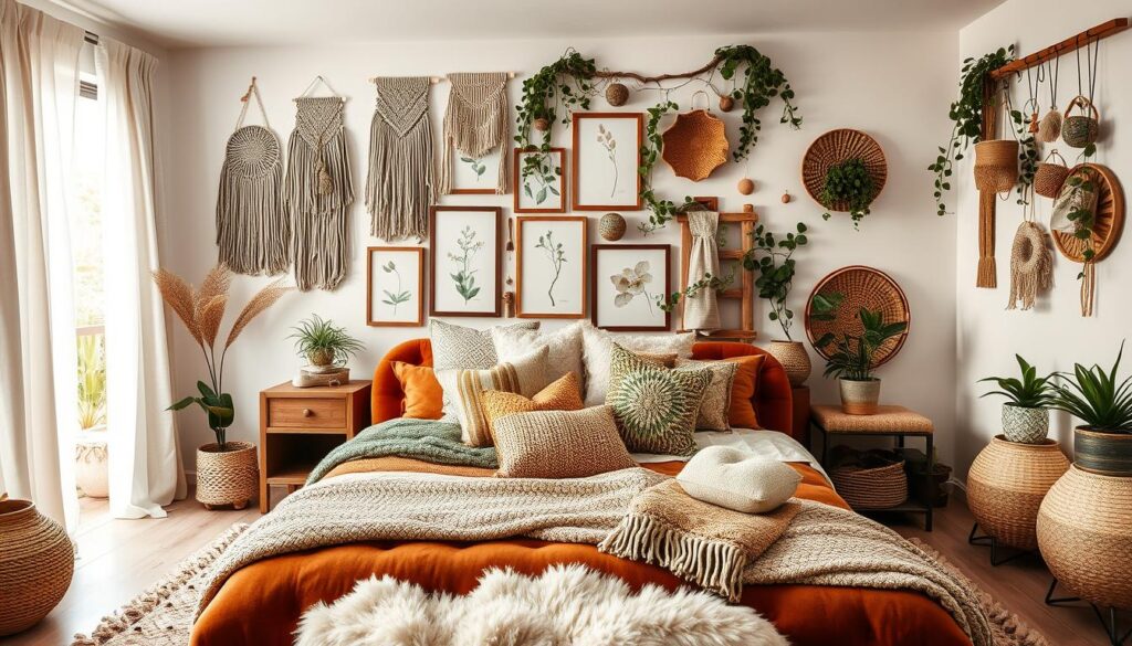 layered decor for boho style