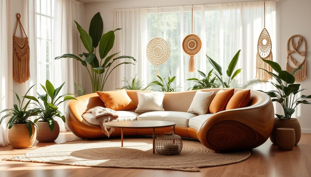 organic curved sofa design