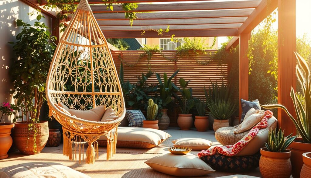 outdoor elements in boho style