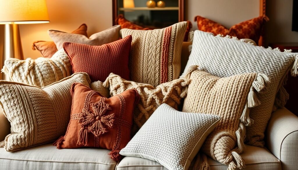 rich textiles and throw pillows