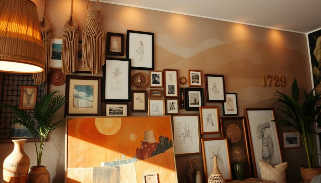 statement wall and art