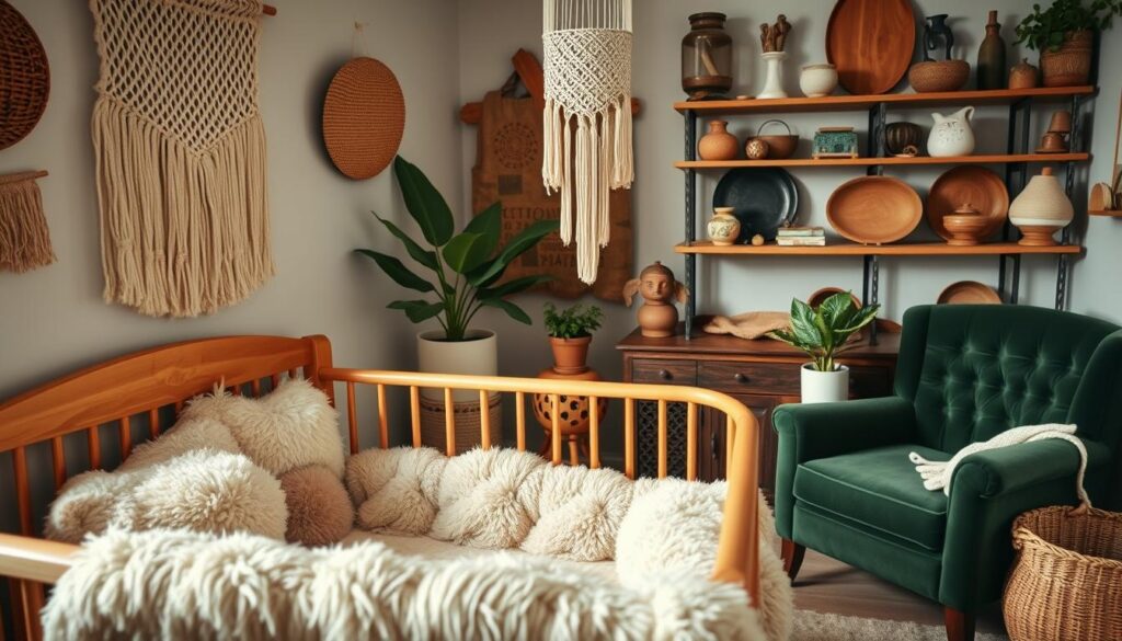 vintage boho baby room