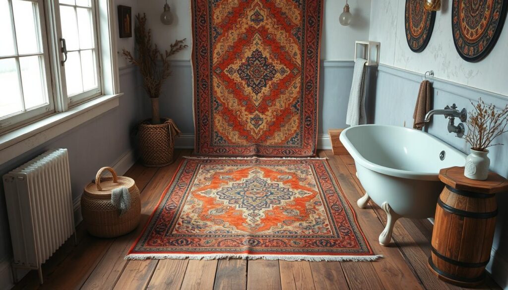 vintage rug and flooring design