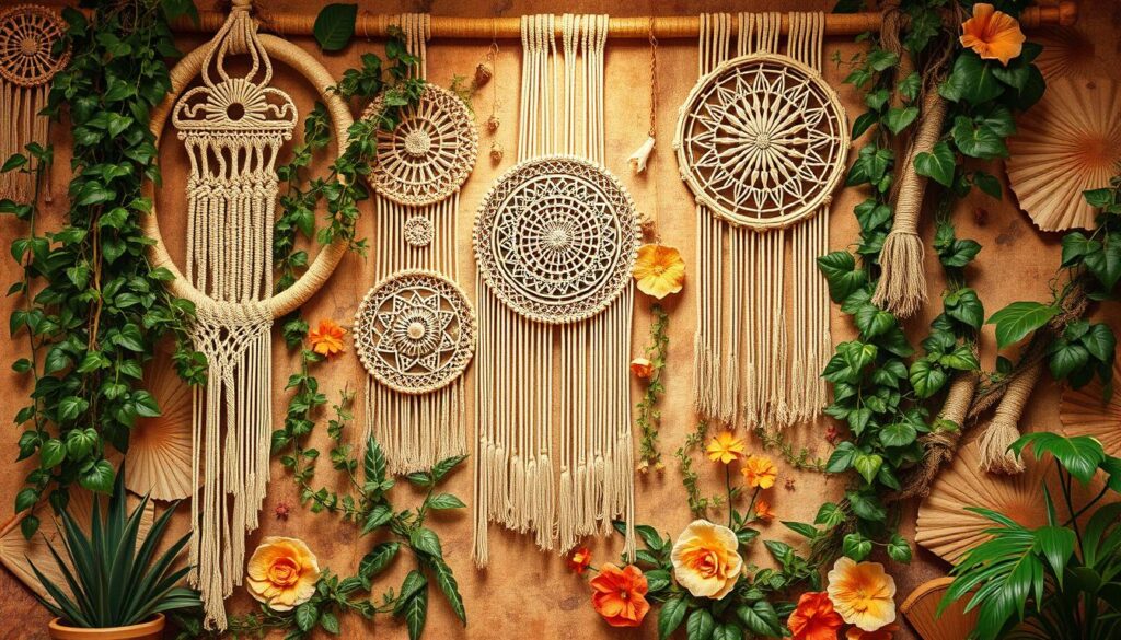 wall mural and macramé design